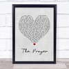 Andrea Bocelli & Celine Dion The Prayer Grey Heart Song Lyric Print
