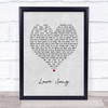 Pink Love Song Grey Heart Song Lyric Print