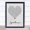 Florence + The Machine Spectrum Grey Heart Song Lyric Print