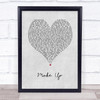 The Script Make Up Grey Heart Song Lyric Print