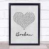 Jake Bugg Broken Grey Heart Song Lyric Print