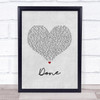 Chris Janson Done Grey Heart Song Lyric Print