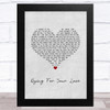 Jack Savoretti Dying For Your Love Grey Heart Song Lyric Music Art Print