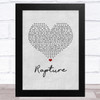 iiO Rapture Grey Heart Song Lyric Music Art Print