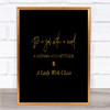 Lady With Class Quote Print Black & Gold Wall Art Picture