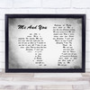 Kenny Chesney Me And You Man Lady Couple Grey Song Lyric Quote Print