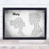 Florida Georgia Line Holy Man Lady Couple Grey Song Lyric Quote Print