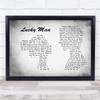 richard ashcroft Lucky Man Man Lady Couple Grey Song Lyric Print