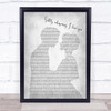 The Congregation Softly whispering I love you Man Lady Bride Groom Wedding Grey Song Lyric Quote Music Print