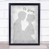 The Beatles Oh! Darling Man Lady Bride Groom Wedding Grey Song Lyric Quote Print