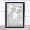 Westlife Unbreakable Man Lady Bride Groom Wedding Grey Song Lyric Quote Print