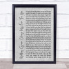 Glenn Mederios Nothing Gonna Change My Love For You Rustic Script Grey Print