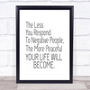 Less You Respond Quote Print Poster Typography Word Art Picture