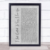 Stevie Wonder I Just Called To Say I Love You Rustic Script Grey Song Print