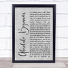 David Bowie Absolute Beginners Rustic Script Grey Song Lyric Quote Print
