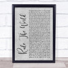 Take That Rule The World Rustic Script Grey Song Lyric Quote Print