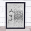 Led Zeppelin Thank You Rustic Script Grey Song Lyric Quote Print