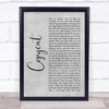 Billie Eilish Copycat Grey Rustic Script Song Lyric Print