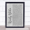 Panic! At The Disco Nearly Witches (Ever Since We Met) Grey Rustic Script Song Lyric Wall Art Print