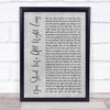ACDC You Shook Me All Night Long Grey Rustic Script Song Lyric Print
