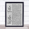 Journey Mother, Father Grey Rustic Script Song Lyric Print