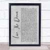 Cast Live The Dream Grey Rustic Script Song Lyric Print