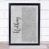 The Script Nothing Grey Rustic Script Song Lyric Print