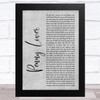 Lionel Richie Penny Lover Grey Rustic Script Song Lyric Music Art Print