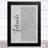 Lathun Fortunate Grey Rustic Script Song Lyric Music Art Print