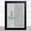 Mumford & Sons Forever Grey Rustic Script Song Lyric Music Art Print