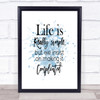 Life Is Simple Inspirational Quote Print Blue Watercolour Poster