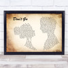 Wretch 32 Don't Go Man Lady Couple Song Lyric Music Art Print