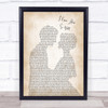 Whitney Houston I Know Him So Well Man Lady Bride Groom Wedding Song Lyric Quote Print