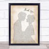 Led Zeppelin Thank You Song Lyric Man Lady Bride Groom Wedding Print
