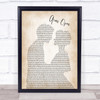 The Script Arms Open Song Lyric Man Lady Bride Groom Wedding Print