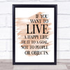 Live A Happy Life Quote Print Watercolour Wall Art