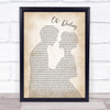 The Beatles Oh! Darling Man Lady Bride Groom Wedding Song Lyric Quote Print