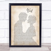 Kane Brown Work Man Lady Bride Groom Wedding Song Lyric Quote Print
