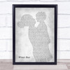 Coby Grant Winter Bear Mother & Child Grey Song Lyric Print