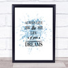 Live The Life Inspirational Quote Print Blue Watercolour Poster