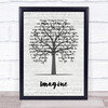 John Lennon Imagine Music Script Tree Song Lyric Print