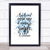 Loneliness Inspirational Quote Print Blue Watercolour Poster