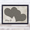 Kane Brown What Ifs Landscape Music Script Two Hearts Song Lyric Print