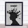 Blink-182 Dammit Musical Instrument Mohawk Song Lyric Quote Music Print