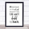 Look Back And Smile Quote Print Poster Typography Word Art Picture