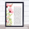 Barbra Streisand The Way We Were Floral Poppy Side Script Song Lyric Print