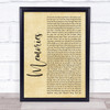 Maroon 5 Memories Rustic Script Song Lyric Print