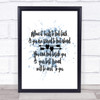 Looking Ahead Inspirational Quote Print Blue Watercolour Poster