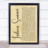 Stereophonics Indian Summer Rustic Script Song Lyric Quote Music Print