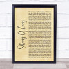 Bay City Rollers Shang-A-Lang Rustic Script Song Lyric Quote Music Print